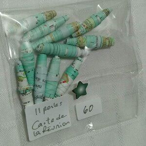 One-of-a-kind handmade/hand rolled paper beads/jewelry making/craft supplies/DIY